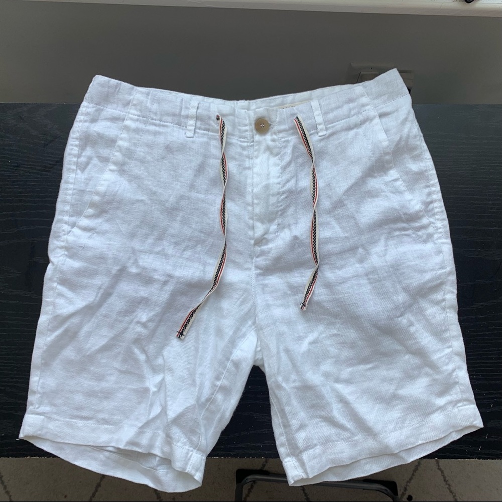 ZARA Men Small White Linen Short 7" inseam